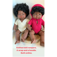Awe & Wonder Knitted White Wrap Romper 28-32 cm doll 
