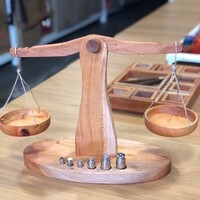Wooden Scales with Stainless Steel Weights