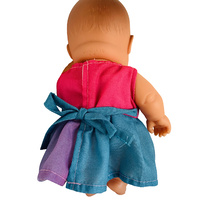 Tonal Multicoloured Dress with Tie for 21cm Doll