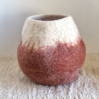 Felt Oval Pot Plant - Terracotta