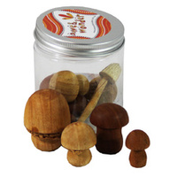 Mushroom Assorted Wooden Portable Play Jar
