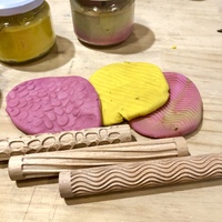 Textured Roller for Playdough & Clay Set of 3