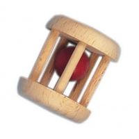 Rattle Baby Red Wood Ball 