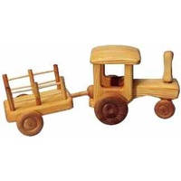 Wooden Tractor & Cart