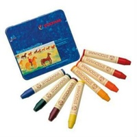 Wax Crayons w Pure Beeswax 8 Sticks in Tin Waldorf Mix
