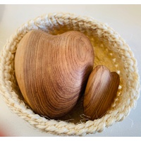 Olive Wood Heart Pair