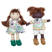 Aboriginal Boy & Girl Mini Dolls 16cm Set of 2 Meeting Places ECRU