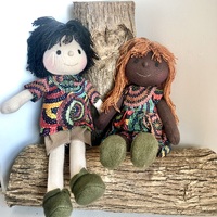 27cm Aboriginal Doll Set Womens Body Dreaming Black