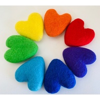 Rainbow Felt Hearts 8cm 7pcs