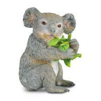 Koala - Eating Eucalyptus Replica
