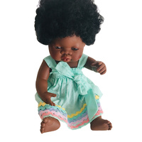 Doll dressed in Aqua Bow Dress Pastel Ric Rack