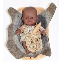 Aboriginal Australian 21cm Baby Boy Coolamon Set