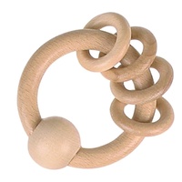 Touch Ring Rattle With 4 Rings Natural