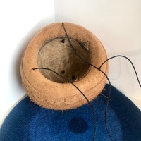 Carved Coconut Husk Hanging Bowls - Tri Pattern