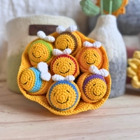 Crochet Rainbow Bee Play Set