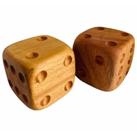 Wooden Dice Duo Handcarved 6x6cm