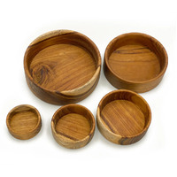 Teak Nesting Bowl Set 5