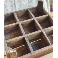 9-Holder Wooden Crate