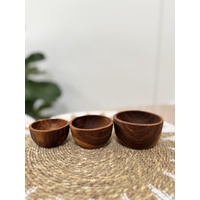 Teak Nesting Bowls Set Of 3
