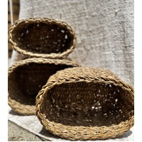 Oval Nesting Set of 3 Seagrass Baskets