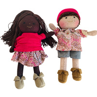 16cm Aboriginal Boy & Girl Mini Doll Set Yalke Red