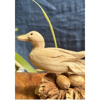 Wooden Duck With Eggs