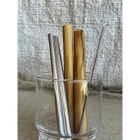 Metal and Wooden Straw Set of 5