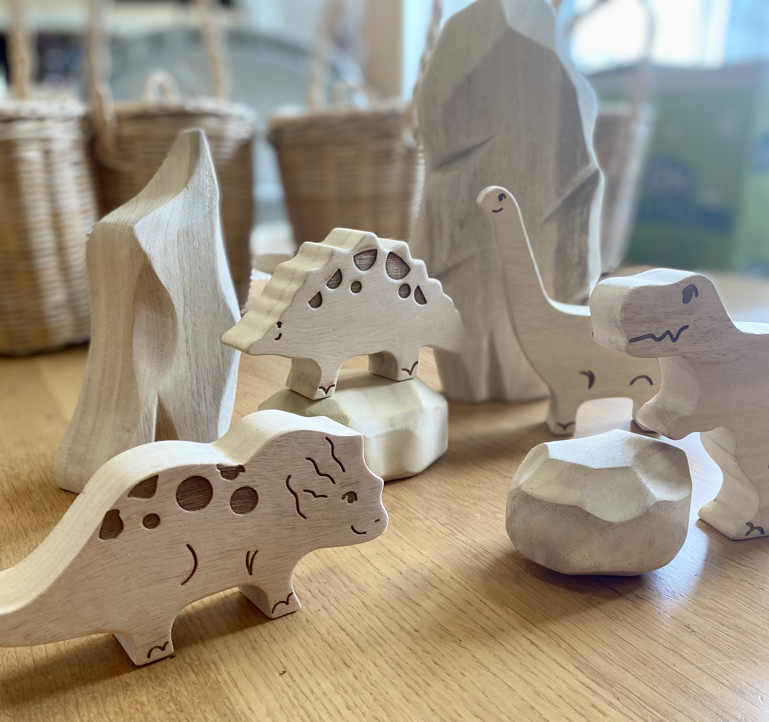 Wooden Dinosaur Set