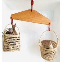 Wooden Balance Scale, Carabiners with Baskets