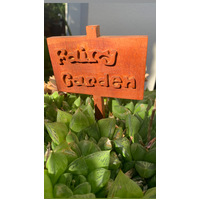 Fairy Garden Sign On Stick Wooden Mini