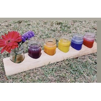 Raw Edge Paint Jar Holder & 6 Jars Large 