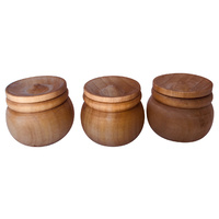 Pot & Lid Set 3 Wooden