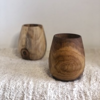 Wooden Stemless Wine Glass Set of 2