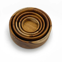 Teak Nesting Bowl Set 5