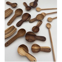  Natural Wooden Spoons And Scoops Set Of 17