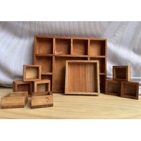 Seconds Mahogany Sorting Tray Classification- 9 Compartments 