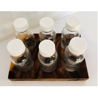 Apothecary Square Holder with 6 Jars 