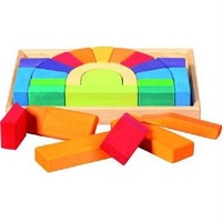Block Set & Tray Rainbow 26 pieces