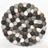 Felt Ball Mat 20cm - Natural Tones