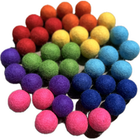 Rainbow Felt Ball Set of 40