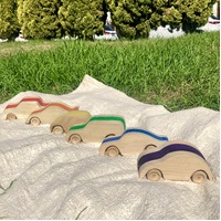 Wooden Rainbow Car Set 6