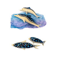 Dolphin & Calf Hand painted With Scarf