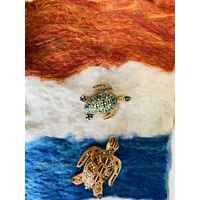 Noongar Hand Painted Turtle On Waterscape