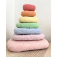 Pastel Rainbow Felt Stacking Stones