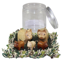 Playset Pig Family Portable Play Jar