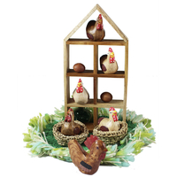 Chicken House & Chickens Nesting Set