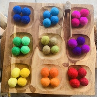 9 Compartment Tray & Sorting Felt Balls