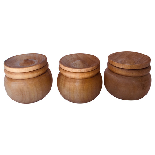 Pot & Lid Set 3 Wooden