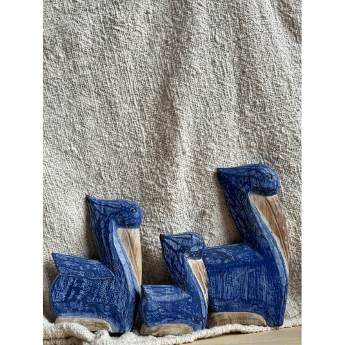 Set of 3 Wooden Pelicans
