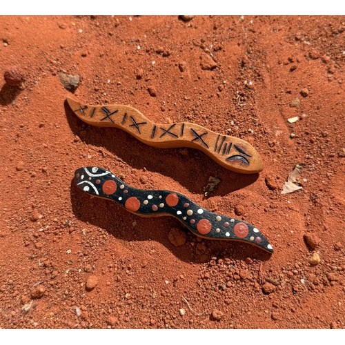 Snake Handpainted & Engraved Set of 2